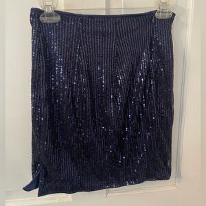 NWOT  navy Blue sequin Mini Skirt